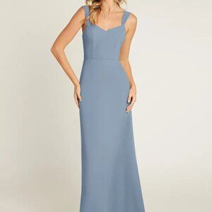 Azazie Denice Dress Dusty Blue Chiffon Size 6